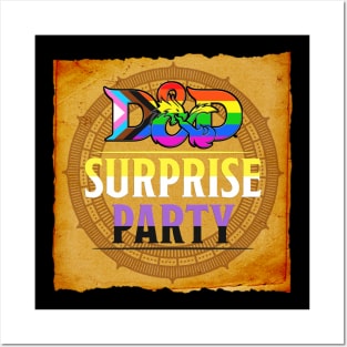 D&D Surprise party Pride - Non-Binary Flag Posters and Art
